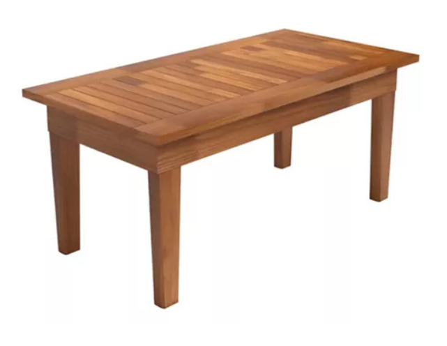 Mesa Madeira Centro Rustica 80x40 Ripada Cor Castanho