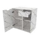 Ver imagem 4 de Gabinete Banheiro 1 Porta 1 Gaveta 60cm Multimóveis CR10085 Mármore Branco