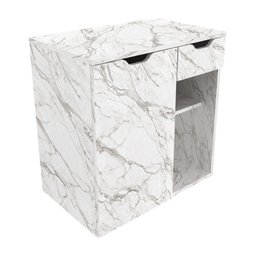 Gabinete Banheiro 1 Porta 1 Gaveta 60cm Multimóveis CR10085 Mármore Branco - 1