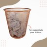 Lixeira Aramada Escritório Rose Gold 10l - 2