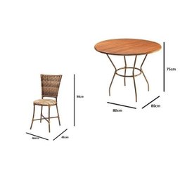 Conjunto 4 Cadeiras 1 Mesa Madeira Green  - 3