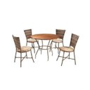 Ver imagem 1 de Conjunto 4 Cadeiras 1 Mesa Madeira Green Marrom/Carvalho