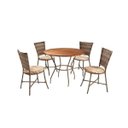 Ver imagem 1 de Conjunto 4 Cadeiras 1 Mesa Madeira Green Marrom/Carvalho