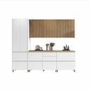 Ver imagem 7 de Cozinha Modulada 5 Peças 8 Portas 7 Gavetas Ripado Rainha 100 Mdf