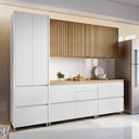 Ver imagem 1 de Cozinha Modulada 5 Peças 8 Portas 7 Gavetas Ripado Rainha 100 Mdf