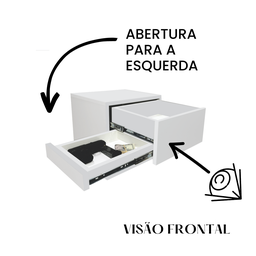Mesa De Cabeceira Branca Trava Magnética Gaveta Falso Esq/ - 4 Mesa De Cabeceira Branca Trava Magnética Gaveta Falso Esq/ - 4