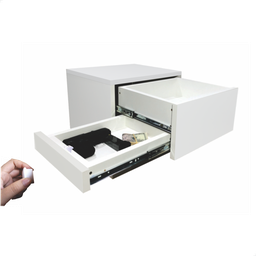 Mesa De Cabeceira Branca Trava Magnética Gaveta Falso Esq/ - 1 Mesa De Cabeceira Branca Trava Magnética Gaveta Falso Esq/ - 1