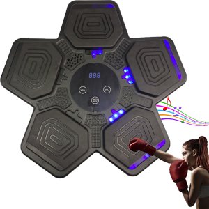 Maquina de Soco Boxe Saco Pancada 5 Modos Interativo Velocidade Som Inteligente Luta Treino Musculaç