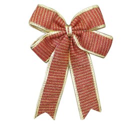 Kit 2 Enfeite Árvore Natal Laço Vermelho e Dourado 30 Cm - 3