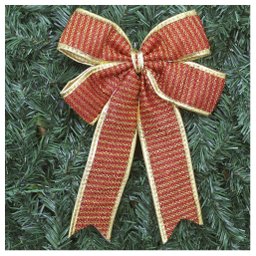 Kit 2 Enfeite Árvore Natal Laço Vermelho e Dourado 30 Cm - 1