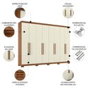 Ver imagem 2 de Guarda Roupa Casal Vortex S01 8 Portas 4 Gavetas MDP Jatobá-Areia Mpozenato 239cm