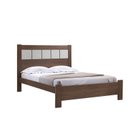 Ver imagem 2 de Cama Casal Premium 100% MDF e Cabeceira em Baixo Relevo Castanho com Off White
