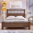Ver imagem 4 de Cama Casal Premium 100% MDF e Cabeceira em Baixo Relevo Castanho com Off White