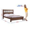 Ver imagem 3 de Cama Casal Premium 100% MDF e Cabeceira em Baixo Relevo Castanho com Off White