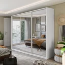 Ver imagem 1 de Guarda Roupa Casal com Espelho 3 Portas Terrazo MDF BP Yescasa