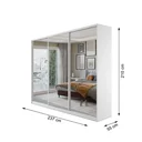 Ver imagem 4 de Guarda Roupa Casal com Espelho 3 Portas Terrazo MDF BP Yescasa