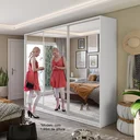 Ver imagem 6 de Guarda Roupa Casal com Espelho 3 Portas Terrazo MDF BP Yescasa