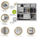 Ver imagem 7 de Guarda Roupa Casal com Espelho 3 Portas Terrazo MDF BP Yescasa
