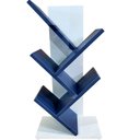 Ver imagem 1 de Livreiro Branco 60cm Partição Azul Mdf Prateleira Estante Nicho Livros Revista Infantil Tio do Mdf