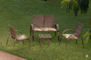 Ver imagem 1 de Conjunto para Jardim 1 Sofá 2 Cadeiras 1 Mesa de Centro Laura Marrom/Argila