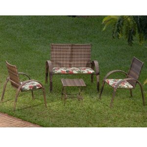 Conjunto de Jardim 3 Cadeiras e Mesa de Centro Laura 