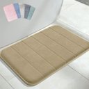 Ver imagem 1 de Kit 2 Tapetes Banheiro Lavabo Piso Saída Box Antiderrapante - Bege