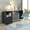 Ver imagem 1 de Escrivaninha com 1 Gaveta 142cm Tampo Giratório Carinho Albatroz Móveis Preto Fosco