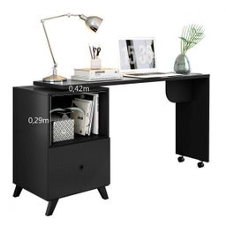 Escrivaninha com Tampo Giratório 1 Gaveta Carinho Albatroz Móveis - 4 Escrivaninha com Tampo Giratório 1 Gaveta Carinho Albatroz Móveis - 4