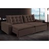 Sofá Roma Plus 2,70M Retrátil e Reclinável Suede com Pillow Marrom Uma Box - 2