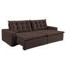 Sofá Roma Plus 2,70M Retrátil e Reclinável Suede com Pillow Marrom Uma Box - 1