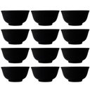 Ver imagem 1 de Jogo 12 Tigelas Porcelana Pequenas 240ml Oriental Sopa Missô Sunomono Preta 11cm Germer