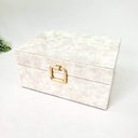Ver imagem 2 de Caixa Decorativa Branca Cinza Courino 13x26x20cm Decoração