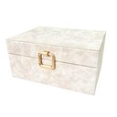 Ver imagem 1 de Caixa Decorativa Branca Cinza Courino 13x26x20cm Decoração