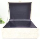 Ver imagem 4 de Caixa Decorativa Branca Cinza Courino 13x26x20cm Decoração