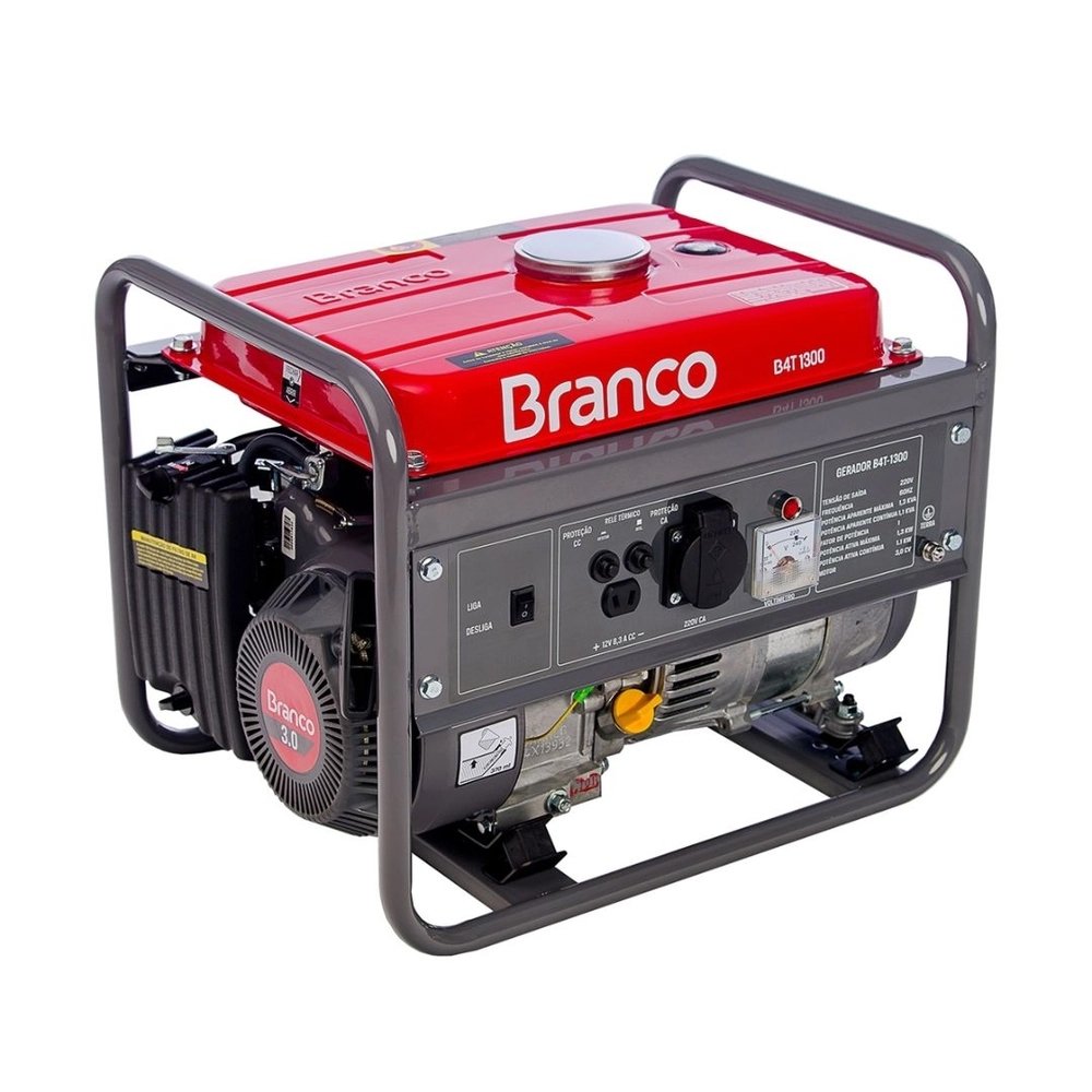 Gerador de Energia Branco B4t-1300 a Gasolina Partida Manual 220v