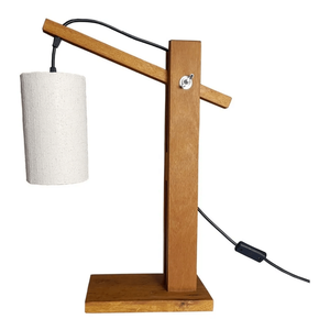 Luminária EL13 De Mesa Articulável Em Madeira