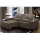 Ver imagem 1 de Sofá Master Chaise Retrátil 290x2,40M Reclinável Duplo Molejo D28 Veludo Marrom Claro - Grandellar