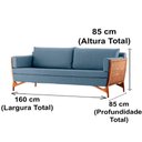 Ver imagem 3 de Sofá Cutiê Ozki 160 Cm Madeira Eucalipto Cedro Tecido Azul Corda Fita Canela