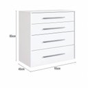 Ver imagem 3 de Cômoda com 4 Gavetas 90cm Integrato Branco
