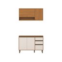 Ver imagem 2 de Cozinha Compacta Venaly 5 Portas 2 Gavetas com Tampo Cinamomo/Off White - Henn