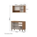 Ver imagem 4 de Cozinha Compacta Venaly 5 Portas 2 Gavetas com Tampo Cinamomo/Off White - Henn