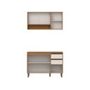 Ver imagem 3 de Cozinha Compacta Venaly 5 Portas 2 Gavetas com Tampo Cinamomo/Off White - Henn