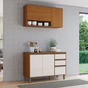 Ver imagem 1 de Cozinha Compacta Venaly 5 Portas 2 Gavetas com Tampo Cinamomo/Off White - Henn