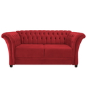 Ver imagem 2 de Sofá Recamier Divã Chesterfield 175cm Sofia Suede Vermelho Capitonê- Mabe Magazine