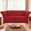Ver imagem 1 de Sofá Recamier Divã Chesterfield 175cm Sofia Suede Vermelho Capitonê- Mabe Magazine