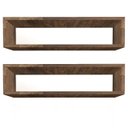 Ver imagem 1 de Kit 2 Nicho Retangular Madeirado 60x20x10p Mdf Decorativo