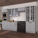 Ver imagem 1 de Armário de Cozinha Modulada Completa Fidelitá Nara 100% MDF 5 Peças 350cm 16 Portas 2 Gavetas com