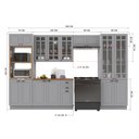 Ver imagem 4 de Armário de Cozinha Modulada Completa Fidelitá Nara 100% MDF 5 Peças 350cm 16 Portas 2 Gavetas com