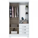 Ver imagem 3 de Guarda-Roupa Solteiro Peter 2 Portas 3 Gavetas Flex Branco/Rosa Chá - Bci Móveis