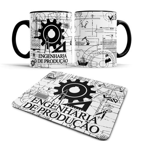 Caneca Engenheiro Engenharia de Produção + Mouse Pad